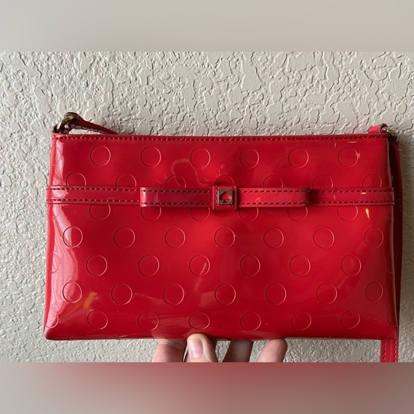 Kate Spade Red Patent Shoulder Bag / Crossbody • Used • Small Bow Detail - Picture 2 of 13